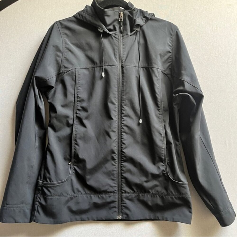 Marmot Black Hooded Nylon Lightweight Windbreaker Jacket - Size L